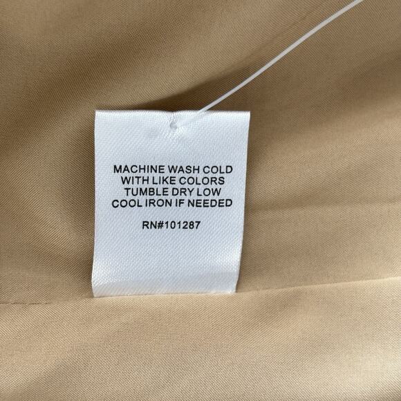 Alexia Admor Size XL Tan Black Trim Button Blazer Jacket 80s Retro Shoulder Pads - Picture 6 of 7